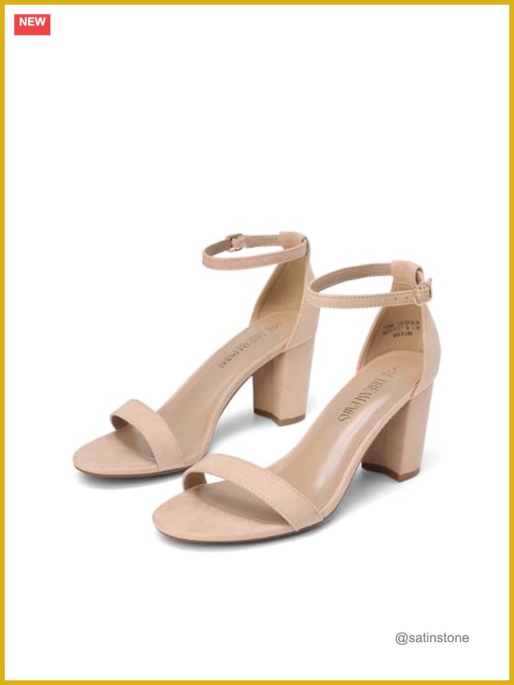 Women's Faux Suede Chunky Block Heel Sandals Open Toe Adjustable Ankle Strap